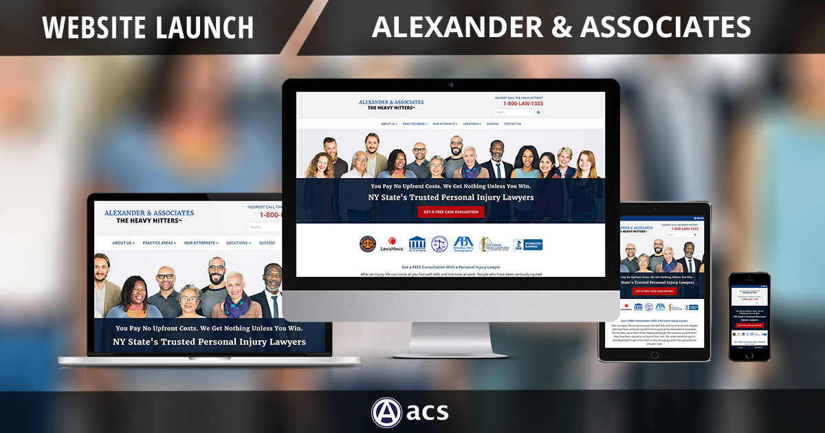 personal injury lawyer advertising agency legal web design for alexander and associates by acs web design and seo