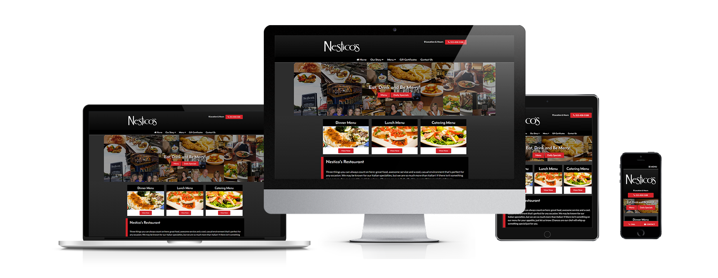 restaurant online ordering system and restaurant website design nesticos restaurant example by acs web design and seo