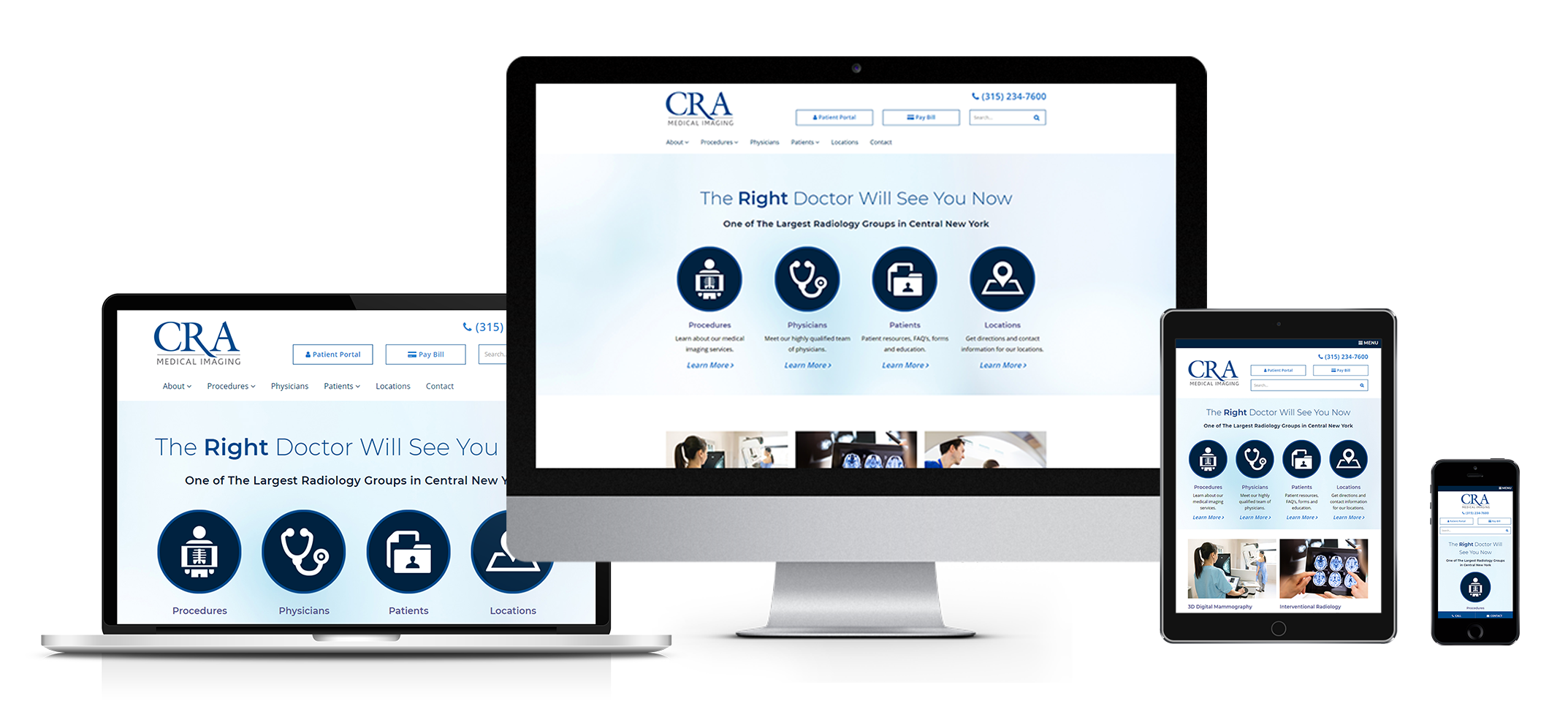 medical office website design responsive web design view of cra medical imaging
