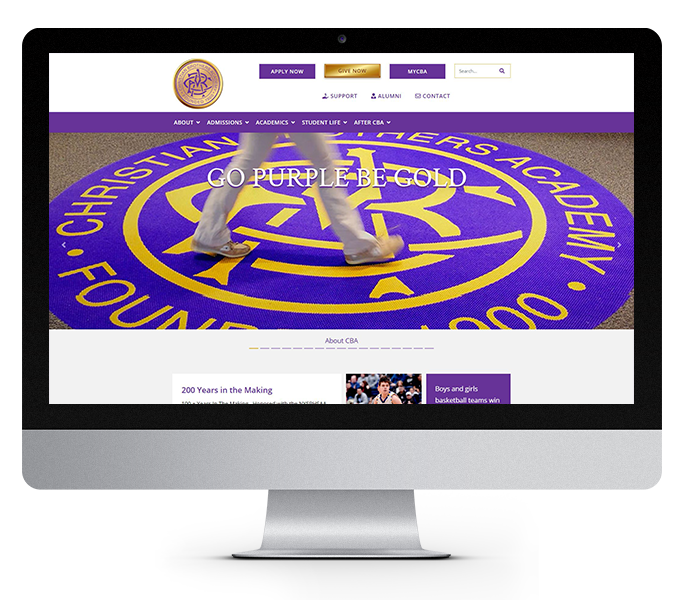 private school website design image of cba website on desktop