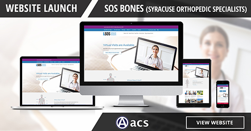 medical website design and development portfolio listing image website launch sos bones syracuse orthopedic specialists acs logo