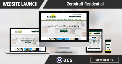 web design for contractors portfolio listing of zerodraft residential for acs web design and seo