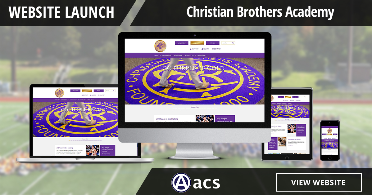 web design syracuse website launch christian brothers academy acs logo view website button