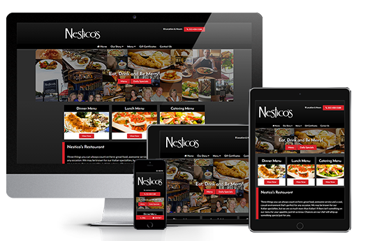 website redesign restaurant website design for nesticos