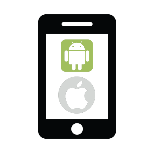 mobile web design image of phone with apple and android icons
