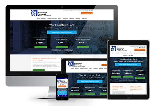 banking website design image of gouverneur savings and loan association web design by acs web design and seo