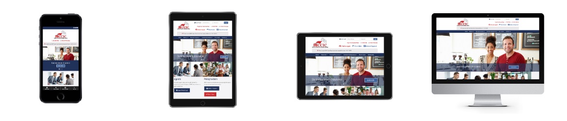 web design company syracuse ny image of insurance website design on phones tablets and computers