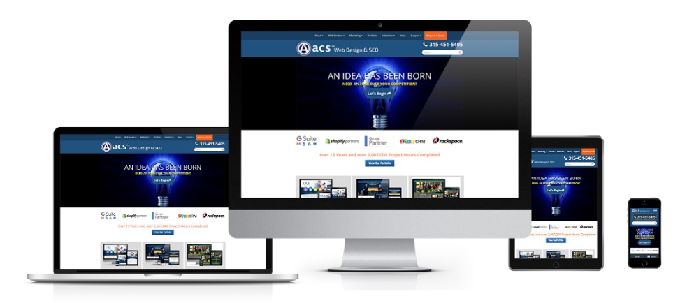 web design company syracuse ny image of acs web design on different devices