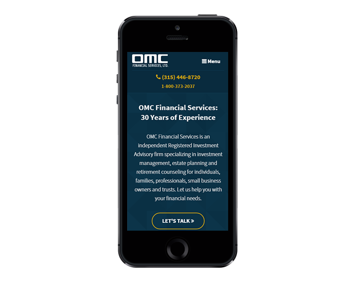 financial services web design image of omc financial services website design mobile friendly design view