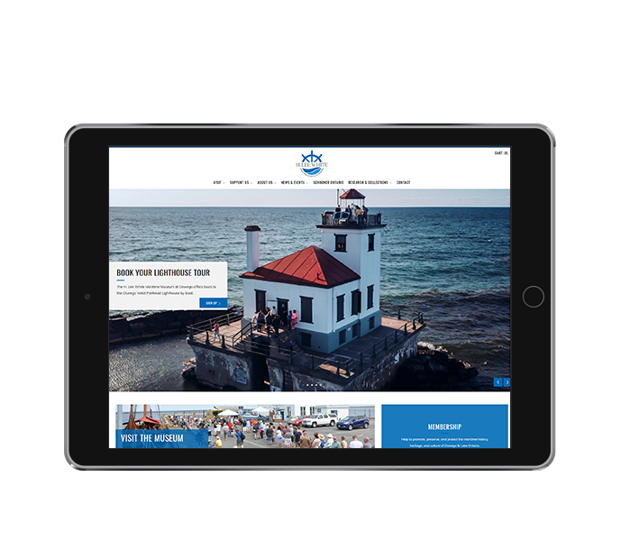 non profit website design image of h lee white maritime museum tablet landscape view