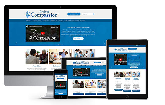 healthcare website design project compassion image of website on multiple devices built by acs web design & SEO near syracuse ny