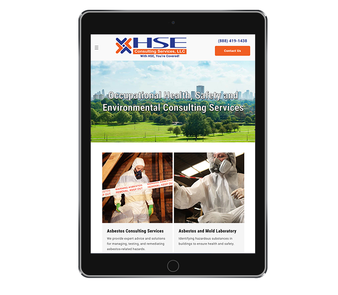 consulting website design for tablet portrait view hse consulting services