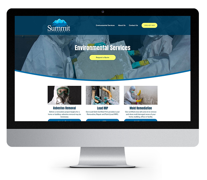 contractor website design desktop view of summit environmental services