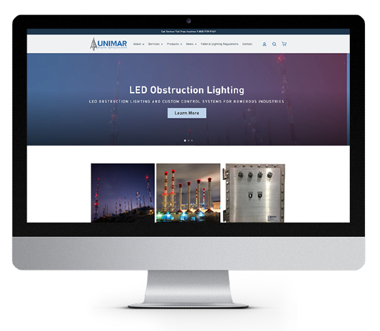 ecommerce website desktop view unimar