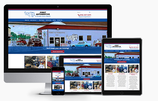 auto repair shop website design on multiple devices