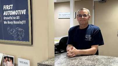 auto repair shop website design front desk taking appointments