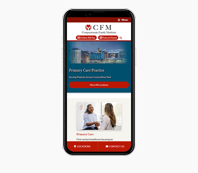 medical website design on mobile compassionate family medicine