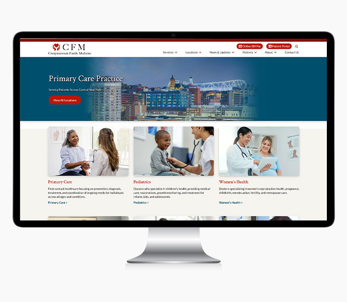 medical website design on desktop compassionate family medicine