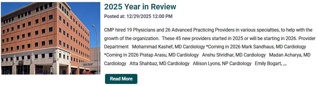 easy to update news section for crouse medical by acs web design & seo near syracuse ny