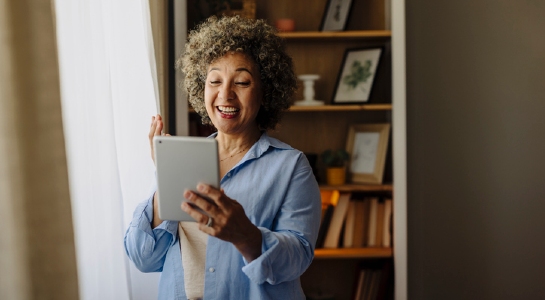 ada compliant medical website design woman using tablet