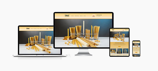 ecommerce web design for tkc candle responsive view