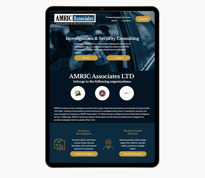 consultant web design by acs web design & SEO image of tablet view